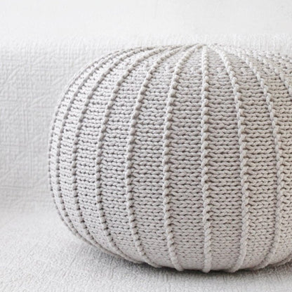 Zuri House Knitted Pouffe - Oatmeal