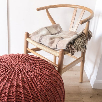 Zuri House Knitted Pouffe - Terracotta