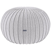 Zuri House Knitted Pouffe - Light Grey