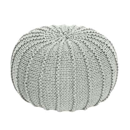 Zuri House Knitted Pouffe - Light Olive