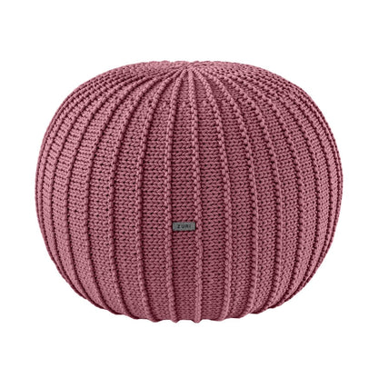 Zuri House Knitted Pouffe - Old Rose
