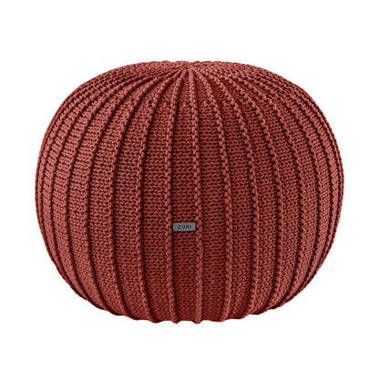 Zuri House Knitted Pouffe - Terracotta