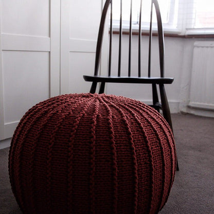 Zuri House Knitted Pouffe - Terracotta