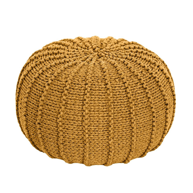 Zuri House Knitted Pouffe - Mustard