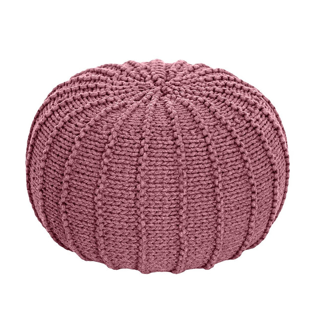 Zuri House Knitted Pouffe - Old Rose