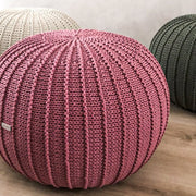 Zuri House Knitted Pouffe - Old Rose