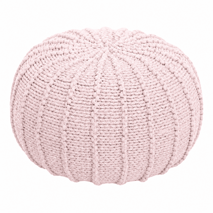 Zuri House Knitted Pouffe - Pale Pink