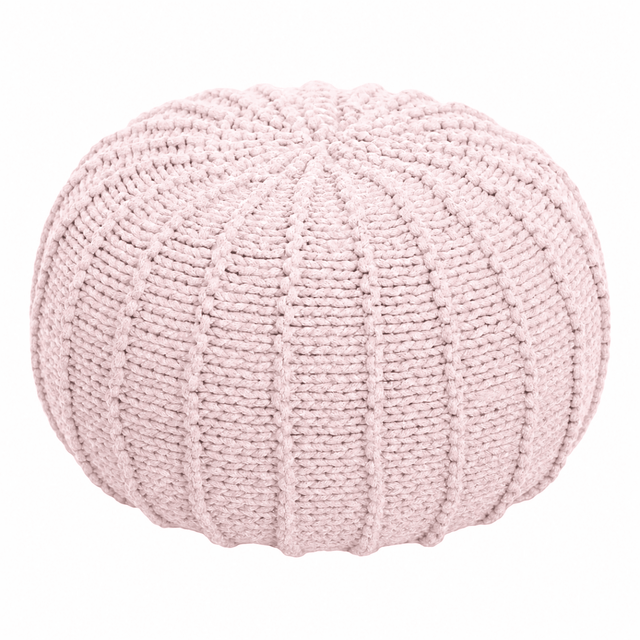 Zuri House Knitted Pouffe - Pale Pink