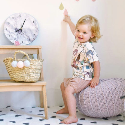 Zuri House Knitted Pouffe - Pale Pink
