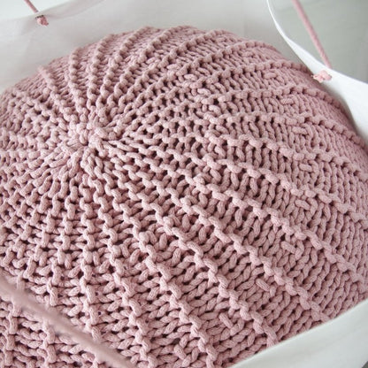 Zuri House Knitted Pouffe - Powder Pink
