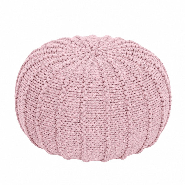Zuri House Knitted Pouffe - Powder Pink