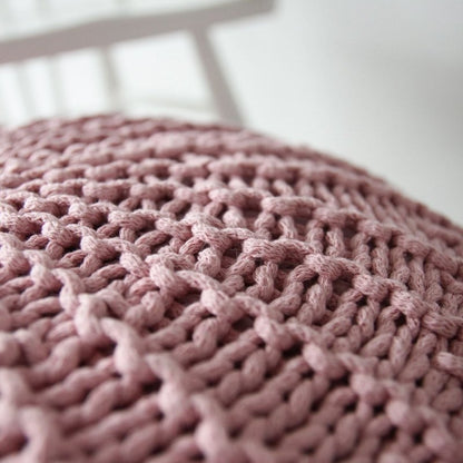 Zuri House Knitted Pouffe - Powder Pink