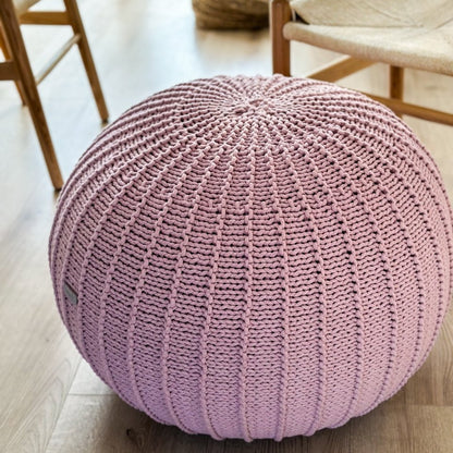 Zuri House Knitted Pouffe - Powder Pink
