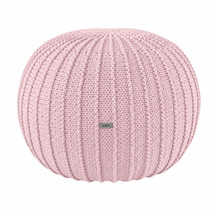 Zuri House Knitted Pouffe - Powder Pink