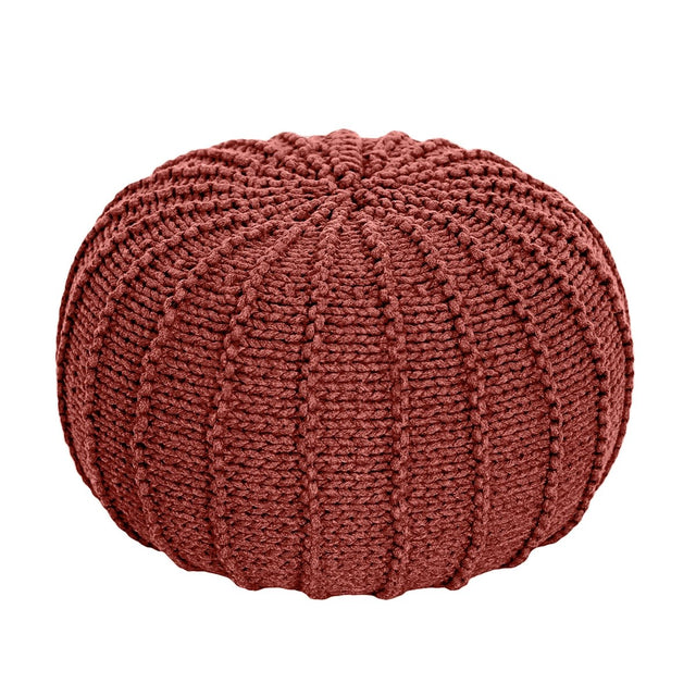 Zuri House Knitted Pouffe - Terracotta