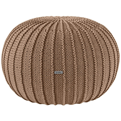 Zuri House Knitted Pouffe - Toffee