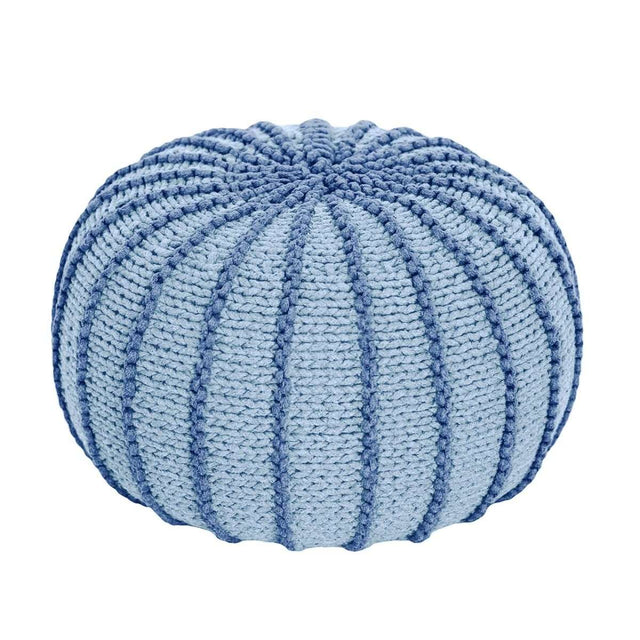 Zuri House Knitted Pouffe Ziggy - Baby Blue