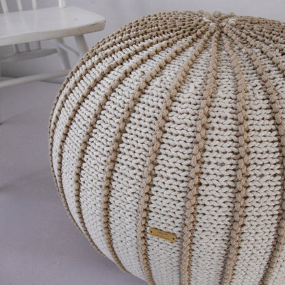 Zuri House Knitted Pouffe Ziggy - Beige