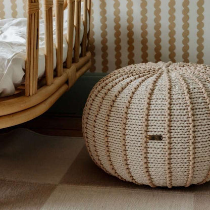 Zuri House Knitted Pouffe Ziggy - Beige