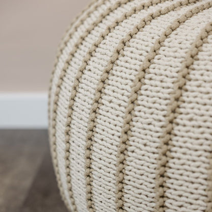 Zuri House Knitted Pouffe Ziggy - Beige