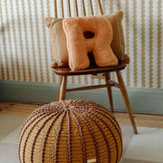 Zuri House Knitted Pouffe Ziggy - Cinnamon