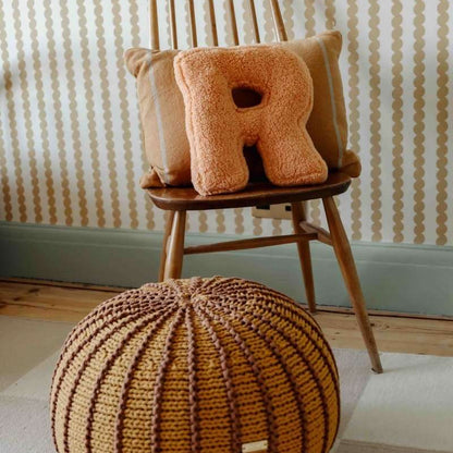 Zuri House Knitted Pouffe Ziggy - Cinnamon