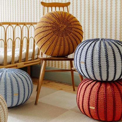 Zuri House Knitted Pouffe Ziggy - Cinnamon