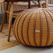 Zuri House Knitted Pouffe Ziggy - Cinnamon