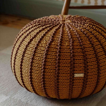 Zuri House Knitted Pouffe Ziggy - Cinnamon