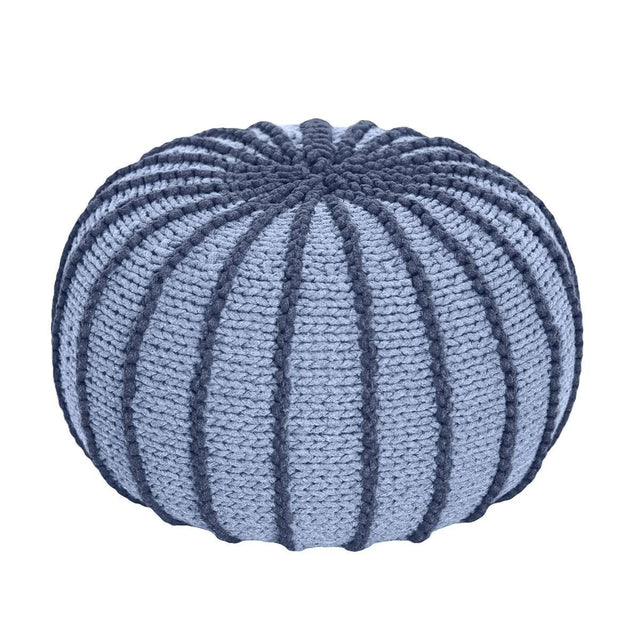 Zuri House Knitted Pouffe Ziggy - Denim Blue
