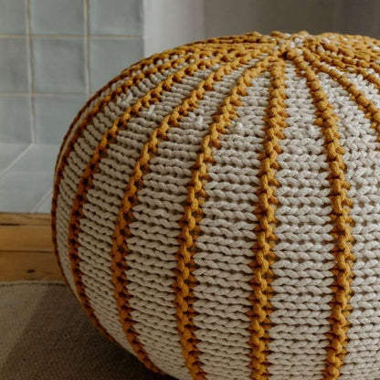 Zuri House Knitted Pouffe Ziggy - Mustard