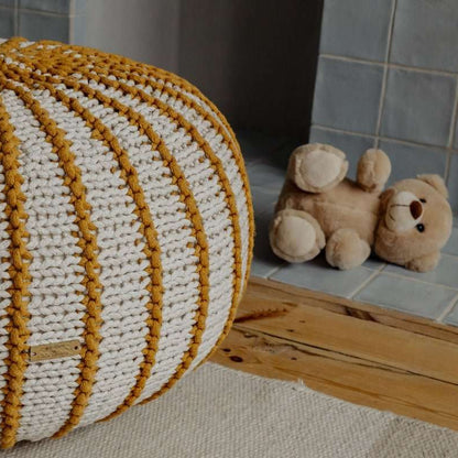 Zuri House Knitted Pouffe Ziggy - Mustard