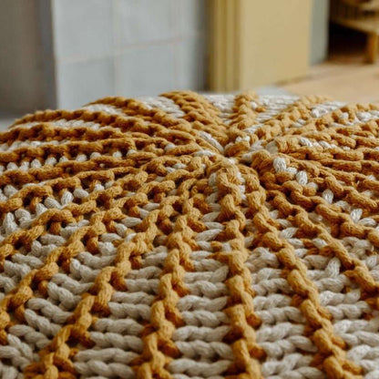 Zuri House Knitted Pouffe Ziggy - Mustard