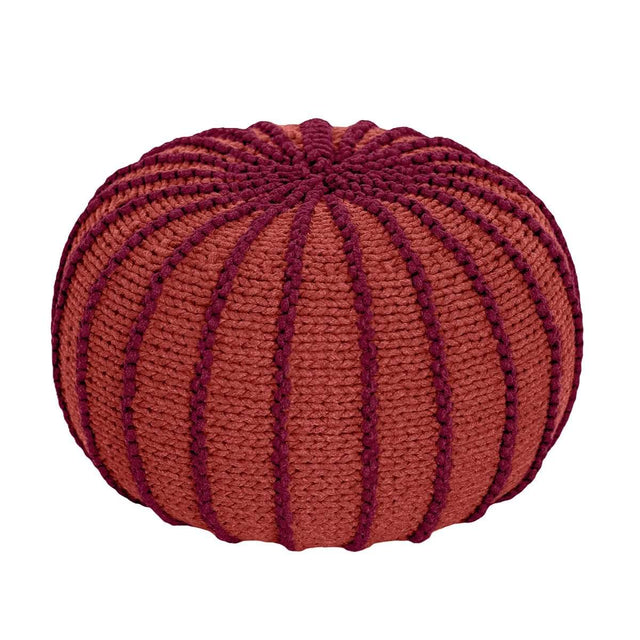 Zuri House Knitted Pouffe Ziggy - Terracotta