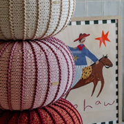 Zuri House Knitted Pouffe Ziggy - Terracotta