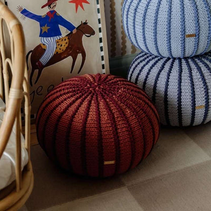 Zuri House Knitted Pouffe Ziggy - Terracotta
