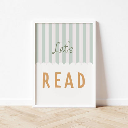 Autumns Corner Let's Read Art Print - Stripy Edition