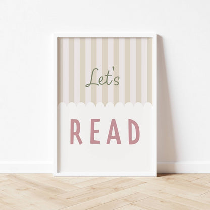 Autumns Corner Let's Read Art Print - Stripy Edition