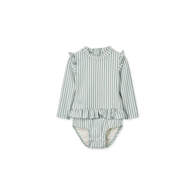 Liewood Baby Sille Seersucker Swimsuit - Peppermint / Creme De La Creme