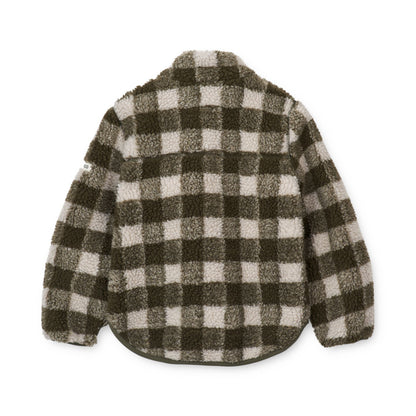 Liewood Nolan Pile Jacket - Check Army Brown/Dark Sandy