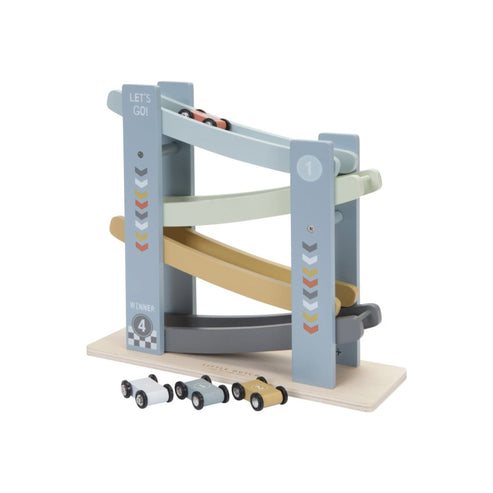 Little Dutch Wooden Ramp Racer Cars - Blue | Scandiborn