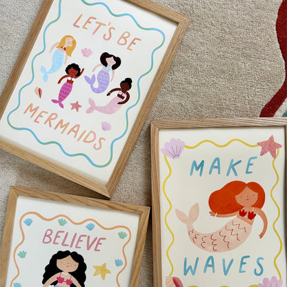 Kid of the Village Let's Be Mermaids Fine Art Print