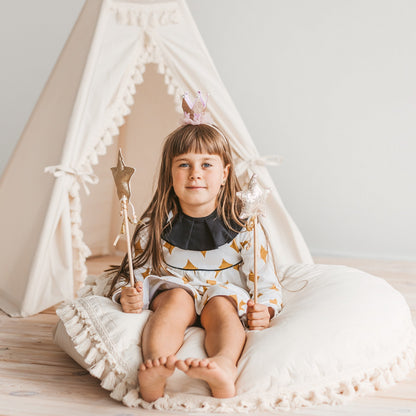 MiniCamp Tassel Floor Cushion - Ecru
