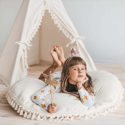 MiniCamp Tassel Floor Cushion - Ecru