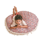 MiniCamp Tassel Floor Cushion - Pink Flowers