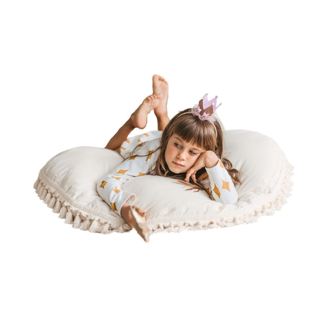 MiniCamp Tassel Floor Cushion - Ecru