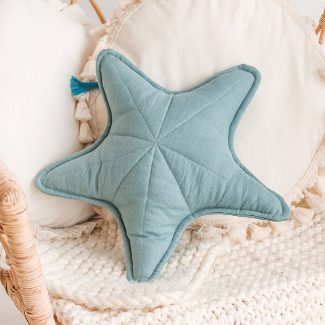Minicamp Linen Starfish Cushion - Mint