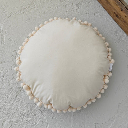 MiniCamp PomPom Throw Cushion - Ecru