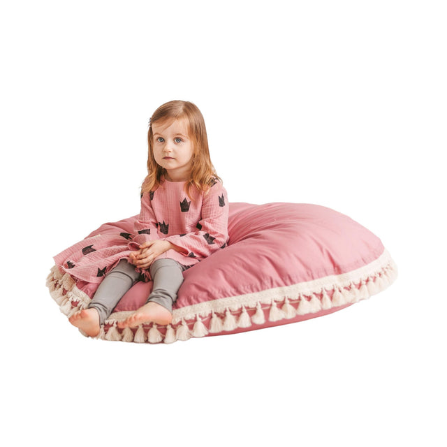 MiniCamp Tassel Floor Cushion - Rose