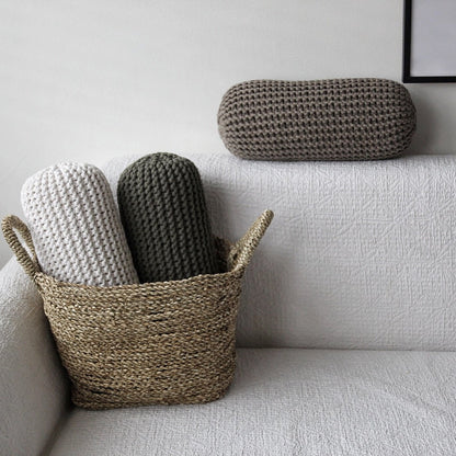 Zuri House Knitted Bolster Cushion - Mocha